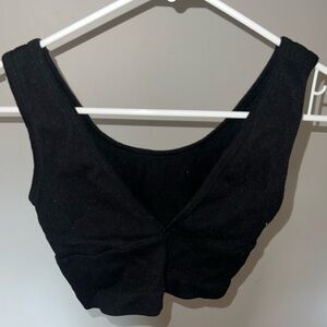 Black V-neck cropped tank, women’s size L